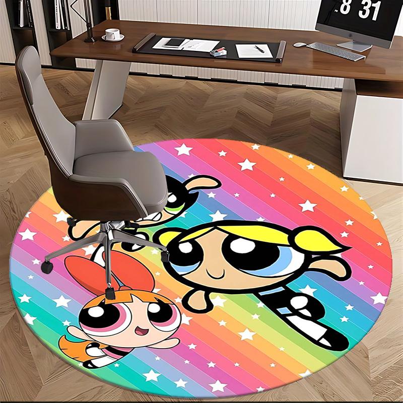Powerpuff Girls Chair mat Round Rug Office carpet, Non slip, Suitable for Living Rooms, Bedrooms,Decor1205767a