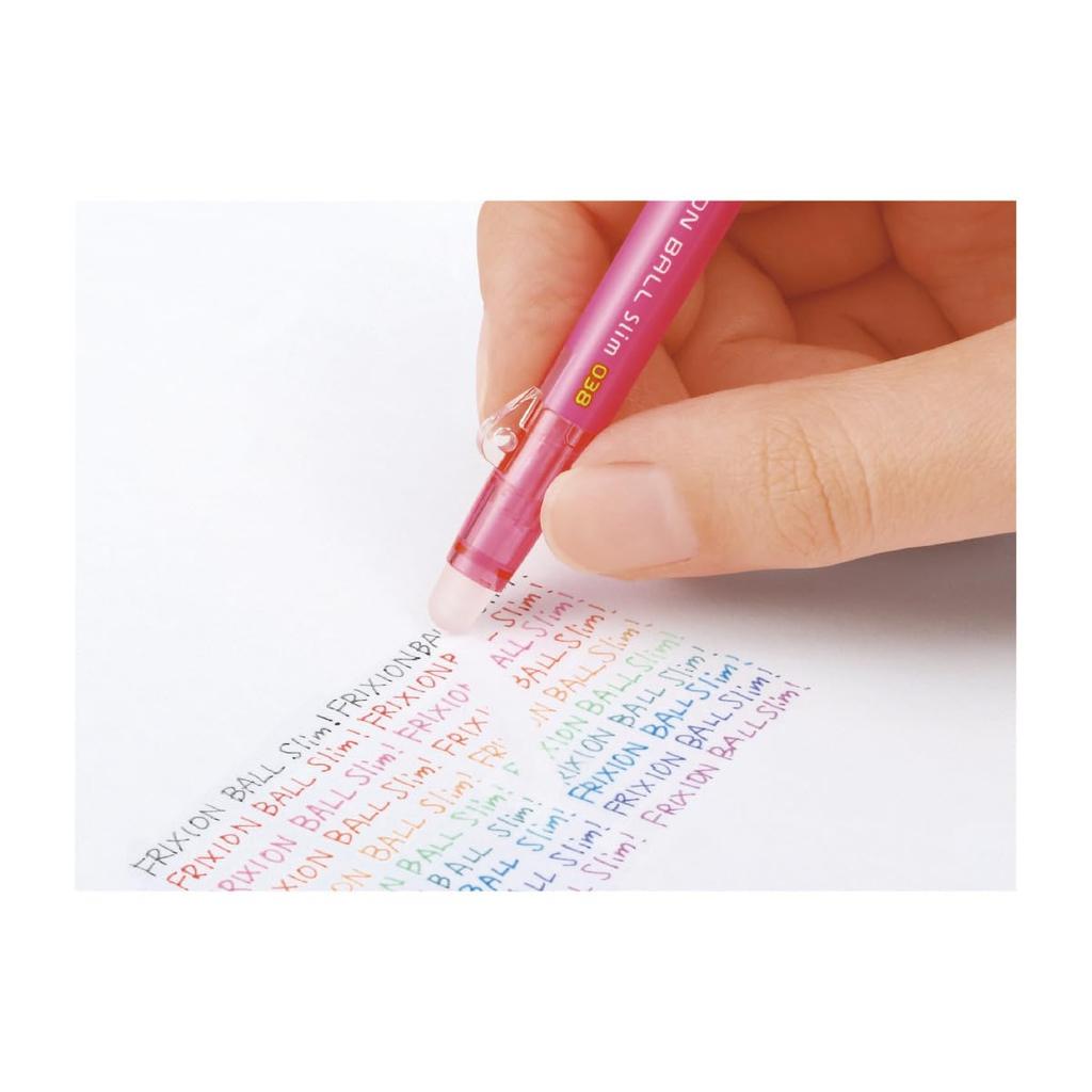 Pilot Frixion Ball Slim Erasable Ballpoint 10 Pens 0.38mm Pen, Pink, (LFBS180UF10P)