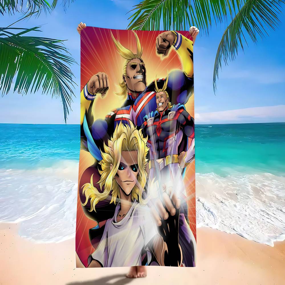 All Might My Hero Academia Bath Towel Microfiber Soft Water Absorbing Breathable For Girl Kids Decorative Cartoon Beach Towel