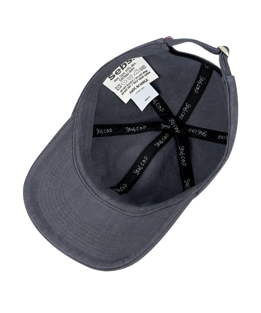 Sebseu Small Logo Twill Brown Ball Cap - Gray