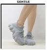 Breathable Fly-Knit Lace-Up Casual Men's Outdoor Sneakers with Thick Soles