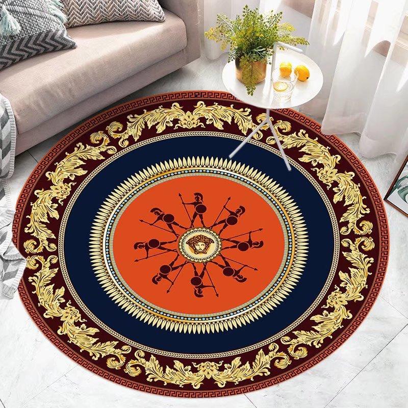 Alfombras redondas para sala de estar, decoración del hogar de área grande Floral Vintage, arte exótico IG bohemio de lujo, alfombras suaves de poliéster para dormitorio