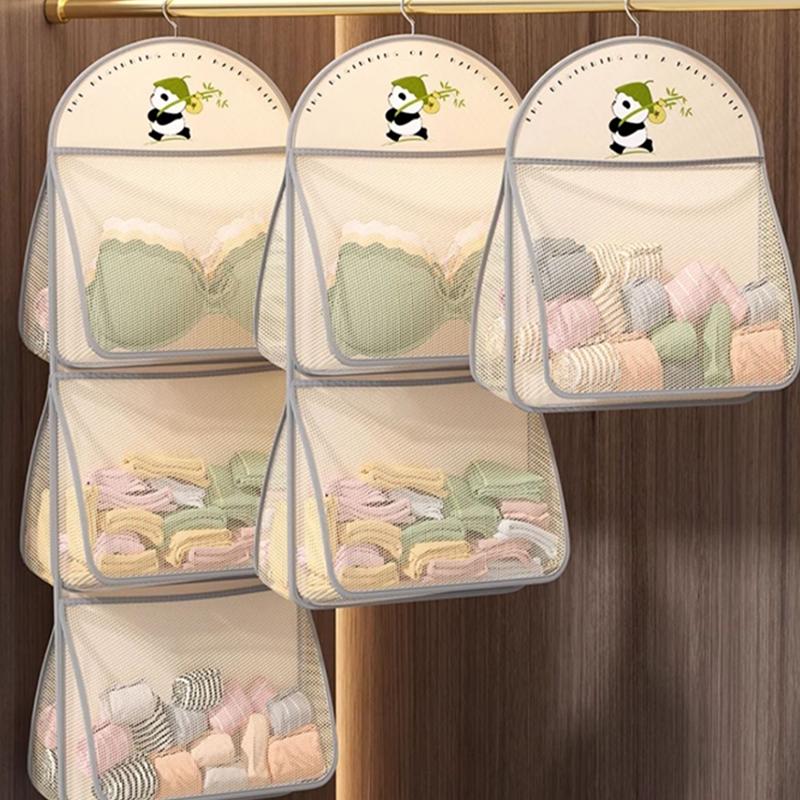 Large Capacity Storage Net, Dormitory Wardrobe, Socks Underwear Hanging Bag, Multilayer Breathable Mesh Pocket Door Storage Bags