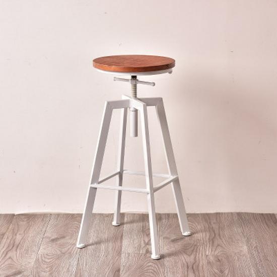 American Solid Wood & Iron Bar Stool, Coffee Shop Chair, Adjustable Counter & Bar Seating, Free Shipping