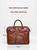 Men's Retro Genuine Leather Multi-Compartment Briefcase and Backpack