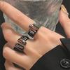 Dark Personality Red Zircon Niche Design Ring Neutral Men And Women High Sense Open Couple Ring