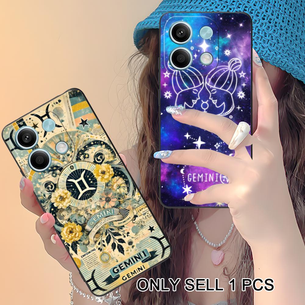 Zodiac Sign Gemini Phone Case for Xiaomi Redmi Note 14 13 12 11 S Pro Plus 4G 5G Soft TPU Shockproof Cover