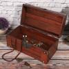 Wooden Jewelry Box Vintage Jewelry Storage Box Organizer Decoration Prop with LockS #1