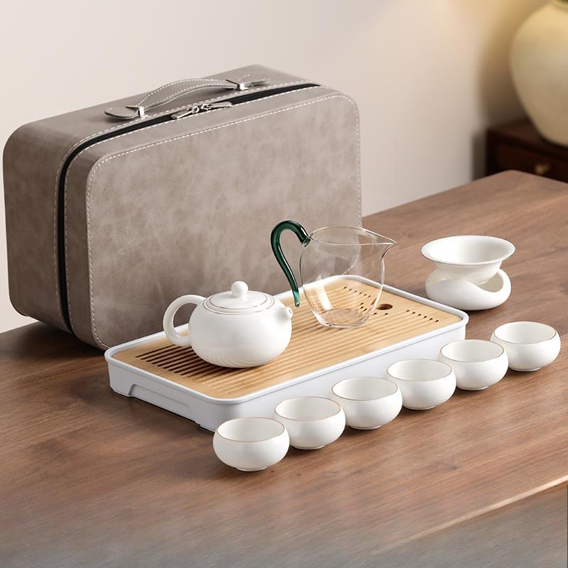 Travel Tea Set Portable Outdoor Carrying Bag Ceramic Complete Camping Kung Fu Tea Set