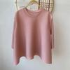 Women Pleated Round Neck Blouse 3/4 Sleeve Loose Casual T-Shirt Solid Color Stretch Pleats Top Daily Wear Shirt