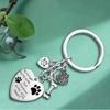 Stainless Steel Dog Tag Key Chain Dog Paw Pet Animal Keyring Pet Memorial Key Chain  Gift