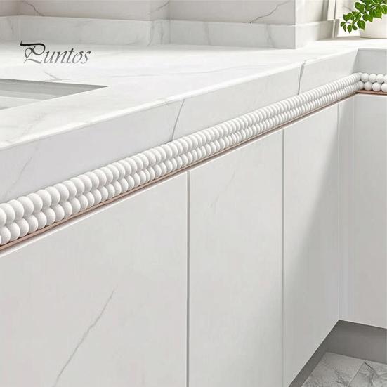 Soft PET Molding for Home Flexible Wall Trim, Easy Peel And Stick Self-Adhesive Decorative Molding, 3D DIY Furniture Edge Guard Beaded Design