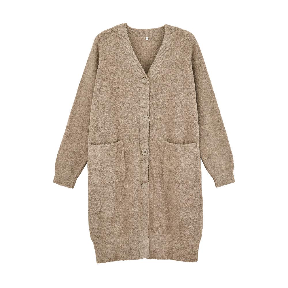 Damen Fleecegefütterter Kapuzen-Cardigan und Lange Hose Set