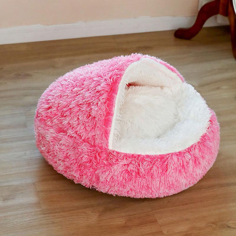 Pet Nest Winter Warm with Cover Pet Pad Anti-kick with Own Quilt Kennel Semi-closed Soft Half Pack Cat Nest