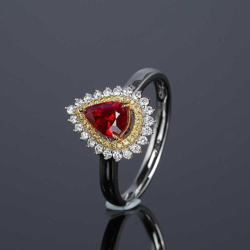 

SACE GEMS классическое роскошное кольцо в форме капель воды с красным цирконом, женские украшения, свадебное обещание, подарок для вечеринки open