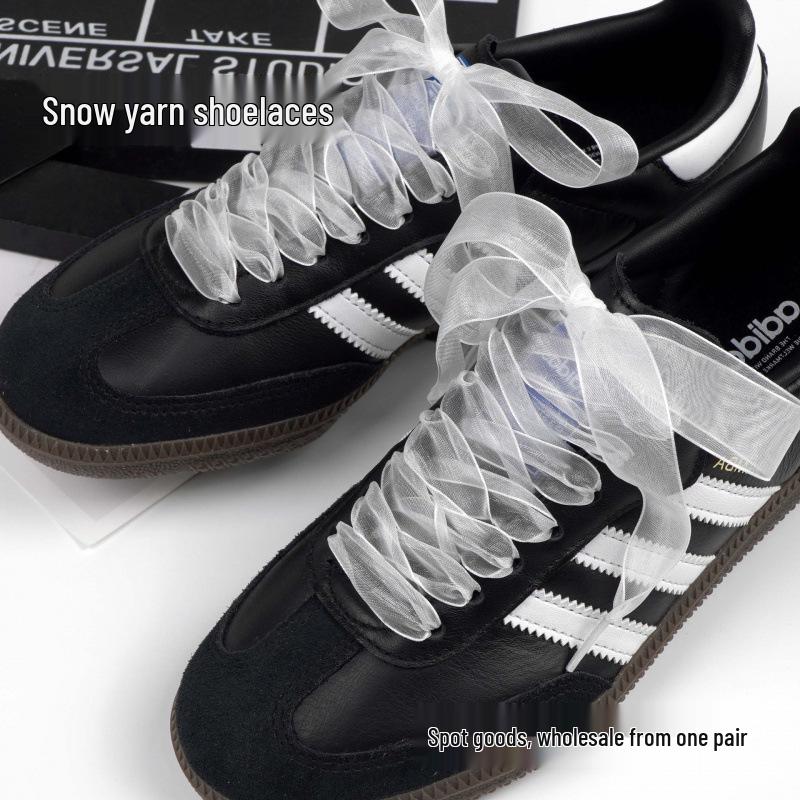 Lacci da Scarpe in Seta Coreana per Scarpe da Ginnastica Fai-da-te, Scarpe Casual e da Skateboard (1 paio)