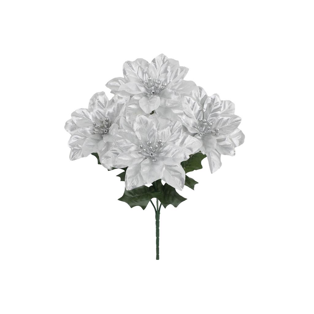 Red Christmas Artificial Poinsettia Flower Bouquets for Christmas Home Garden Table Vase Decoration Wedding Flowers