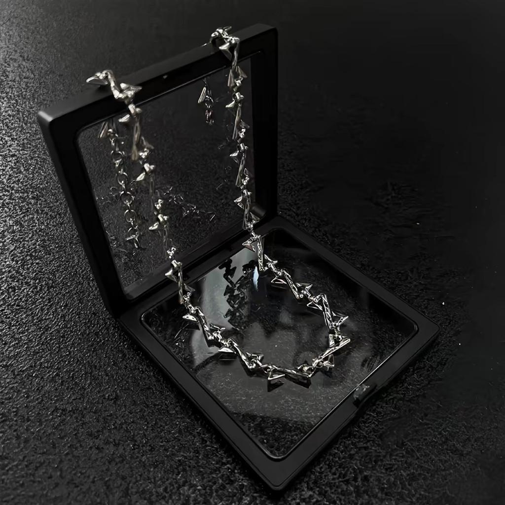 Collana Hip Hop Geometrica in Lega con Ciondolo a Croce per Uomini e Donne