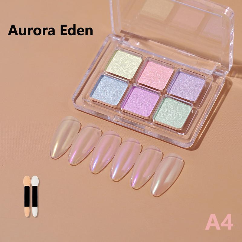 6 Colors Mirror Aurora Solid Nail Glitter Shine Nail Art Decorations Nail Charm Nail Decorations Nail Accessories