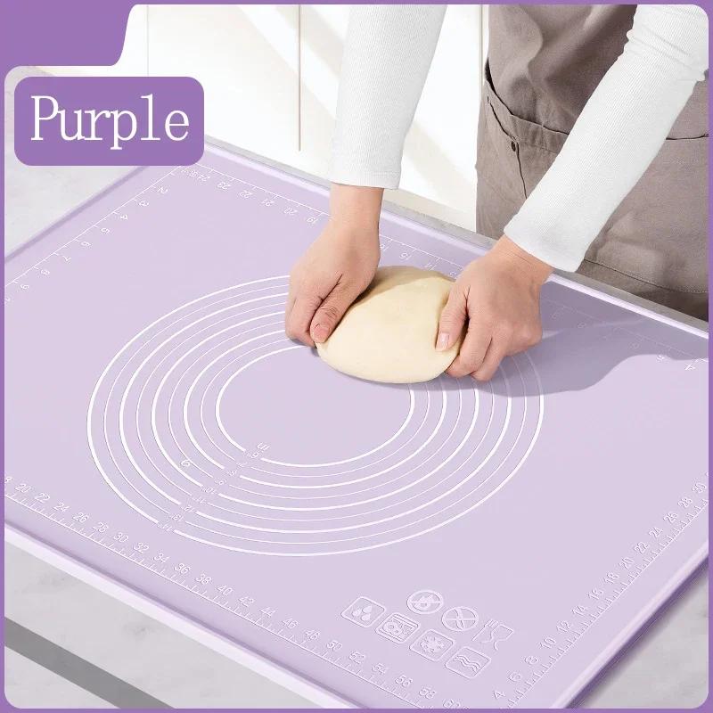 Non-Stick Silicone Pastry Mat Thickened Food Grade Pizza Noodle Dough Kneading Pad with Measurements Kitchen Baking Supplies