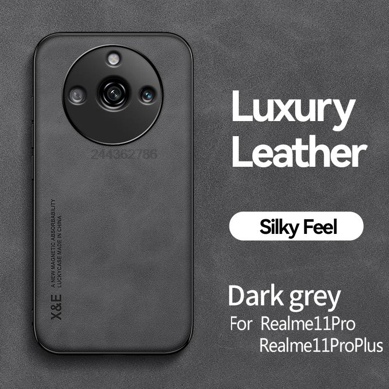 Husă pentru Realme 11 Pro Plus 5G Husă Magnetică Auto cu Textură de Piele pentru Oppo Realme11 Realmi 11 ProPlus Pro+ Huse de Telefon Moi