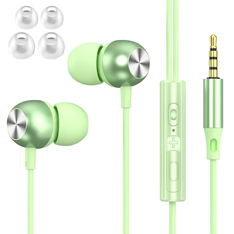 

earphones wired earphones [New in 2024] Glhty earbud earphone with microphone Volume adjustment HIFI sound quality heavy bass Call available