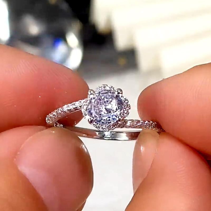 Neues ausgefallenes Design für Damen, Verlobungsringe, AAA, runder Zirkonia, schillernder Antragsring für Liebhaber, hochwertiger, trendiger Schmuck