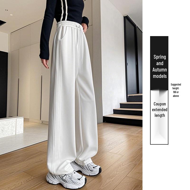 Ice Silk High-Waisted Wide-Leg Sweatpants for Women - Summer 2026 Thin Drapey Sun Protection Sportswear