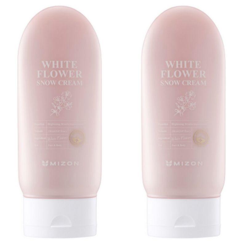 MIZON White Flower Snow Tone-Up Cream 150ml × 2pcs – Daily Tone-Up Cream for Natural Bright-Looking Skin