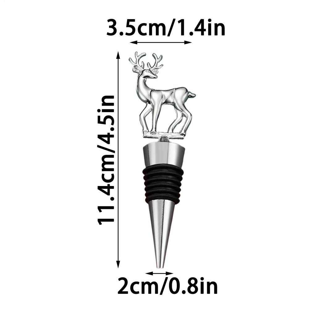 

Deer Wine Stopper Reusable Wine Beverage Bottle Stoppers Reusable Champagne Sealer Corks For Wedding Birthday Thanksgiving Bar чорний