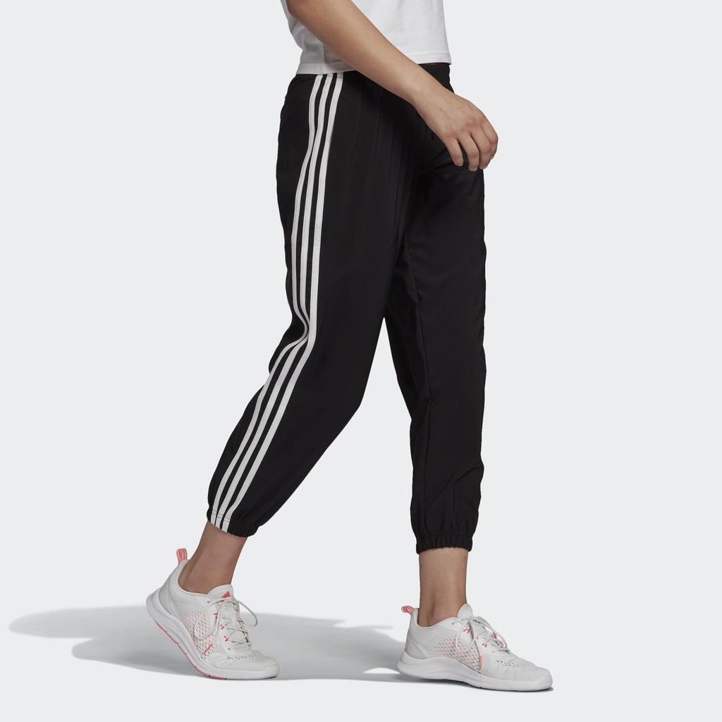 adidas Women's Black 3-Stripes Woven 7/8 Pants GM5559
