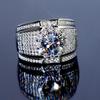 Men Fashion Rhinestone Silver Plated Wedding Engagement Finger Ring Jewelry