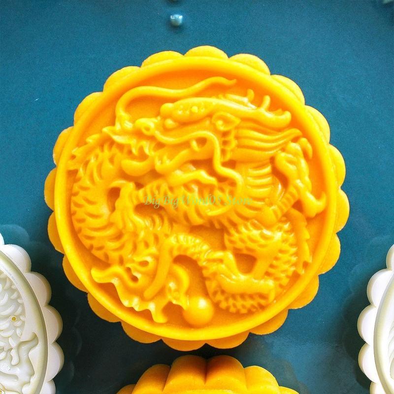 24TE Mooncakes Mold Chinese Pastries Moulds ABS Plastic Cookie Stamp for Baking Lover Hand Pressed Dessert Making Mold