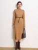 2025 Autumn/Winter Women's Slim Fit High Neck Cashmere Knit Long Sleeve Dress