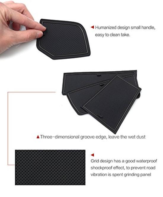 Door Pocket Mats for Honda New Step Wagon RP Type Step Wgn Interior Parts Rubber Mat Mat Accessories 24P RP1~RP5 2015-2022 Non-slip (black)