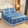 3pcs Bed Skirt Set Solid Color Quilted Thickened Lace Decoration Includes 1 Bed Skirt + 2 Pillowcases Suitable for Home And Hotel