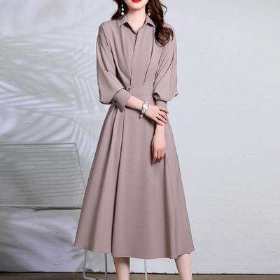 Design Shirt Dress Women's Long Sleeves Spring and Autumn New Temperament Thin Commuter Dress Skirt