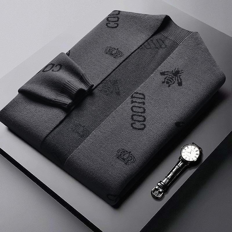 Direct supply, hot sale, fashionable personalized imitation mink non-pilling cardigan sweater, knitted sweater men's coat