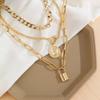 Ronde hanger kettingcombinatie 4-delige set Cadeau-sieraden Elegant Retro Temperament Dames Truiketting