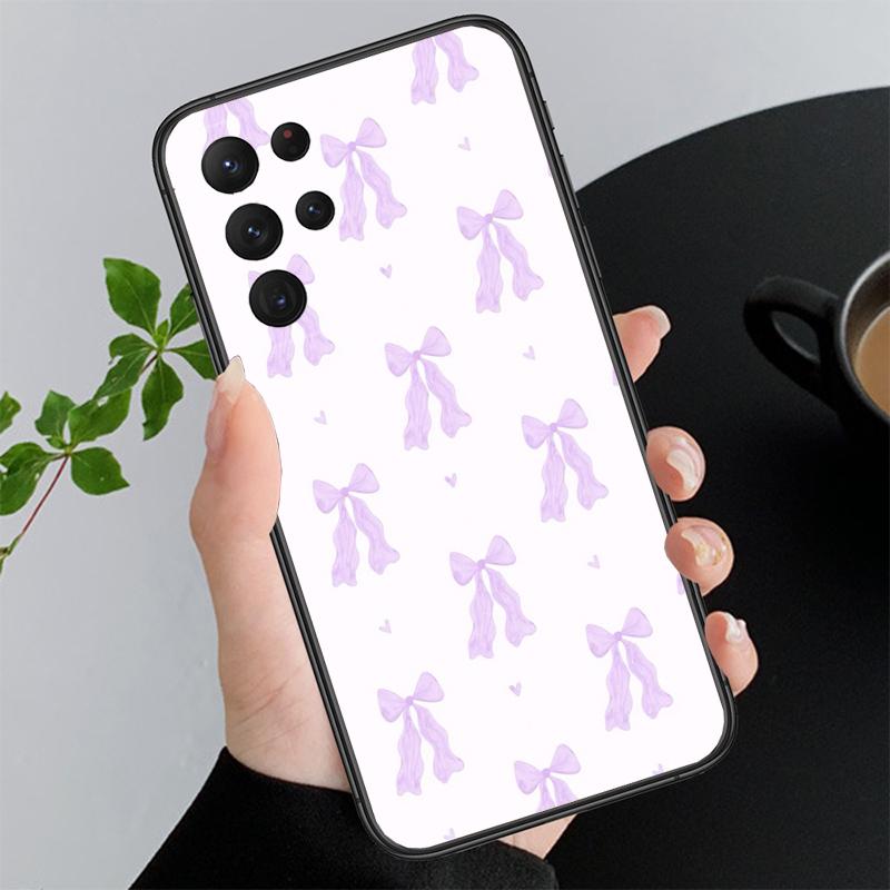 Pink Bow Aesthetic Coequtte Funda Phone Case For Samsung Galaxy S26 S25 S24 S23 S22 Ultra S23 S22 S25 Plus S24 FE S26Edge