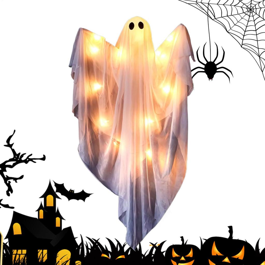 Halloween Dimmable Light Up Ghost Decorations 3 Lighting Modes Statue Hangable Figurines Glowing Decoration Scary With Sounds