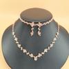 Newlywed Necklace and Earrings Set - Simple and Elegant Wedding Dress Accessory Set