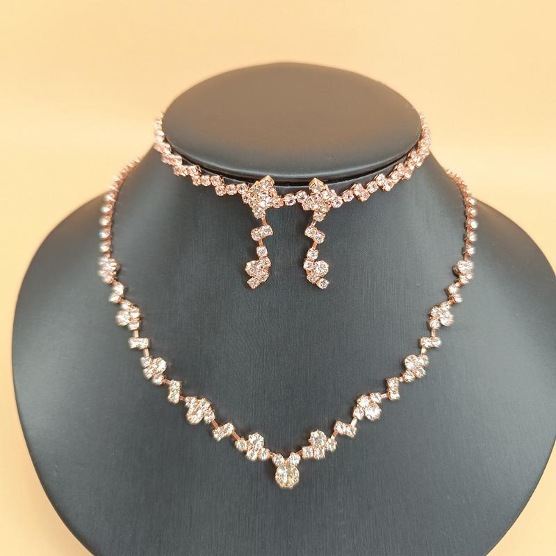 Newlywed Necklace and Earrings Set - Simple and Elegant Wedding Dress Accessory Set