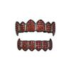 Colorful Bling Gold Teeth Grillz Men Hip Hop Full Diamond Zircon Copper Plated Dental Accessories