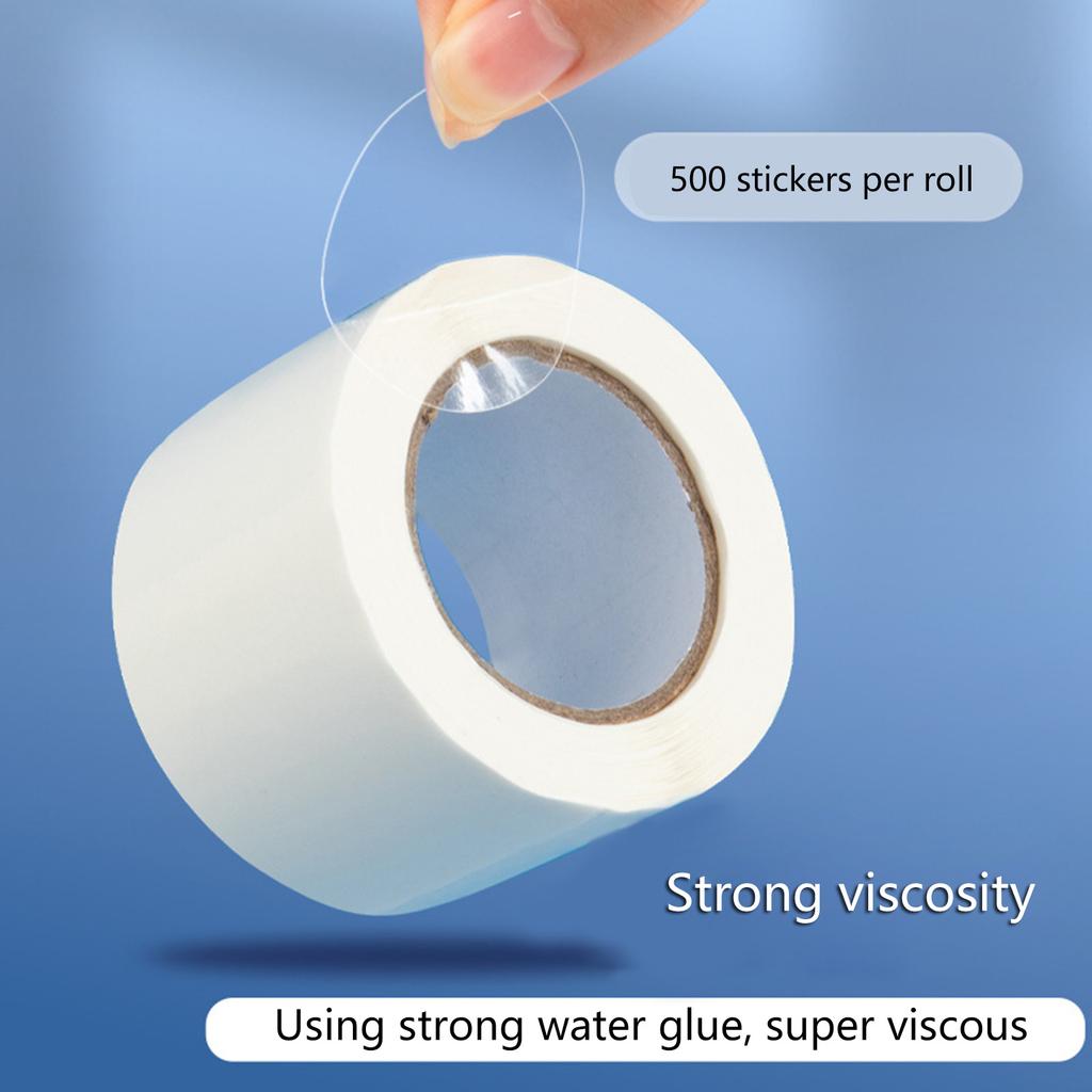 500Pcs Clear Round Seal Sticker Self-Adhesive PVC Sticker Wrapping Labels for Seal Envelopes Card Mailing Box Packaging