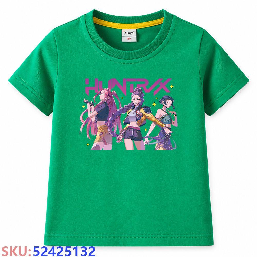 KPop Dämonenjäger Kinder-Cartoon-Print T-Shirt