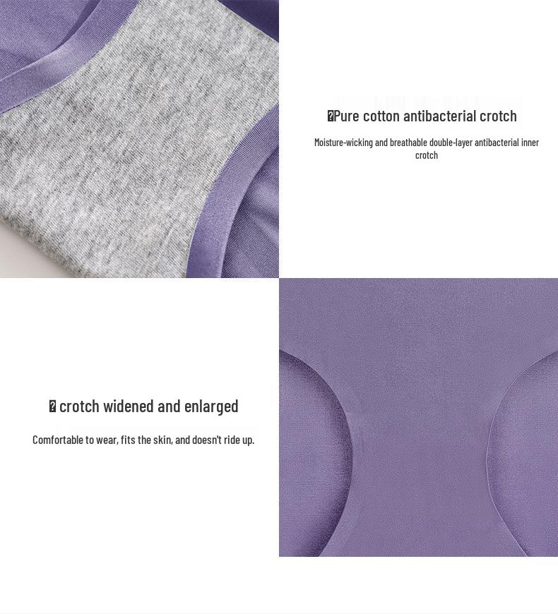 High-Waisted Tummy Control Seamless Ice Silk Women's Antibacterial Panties