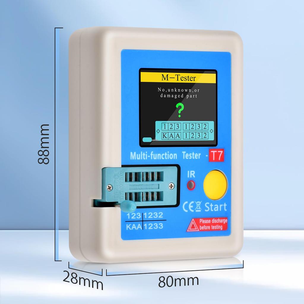 Aideepen High-Precision LCR-T7 Transistor Tester: Voltage and Current Measurement, Ideal Tool for Electronic Component Measurement, Transistors/Resist