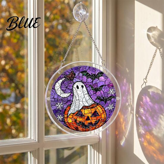 Cute Spooky Puzzle Halloween Acrylic Suncatcher Window Hanging,7.87 Inch Sun Catcher Themed Gift Idea Decoration Ornament Ideal for Gifting and Home