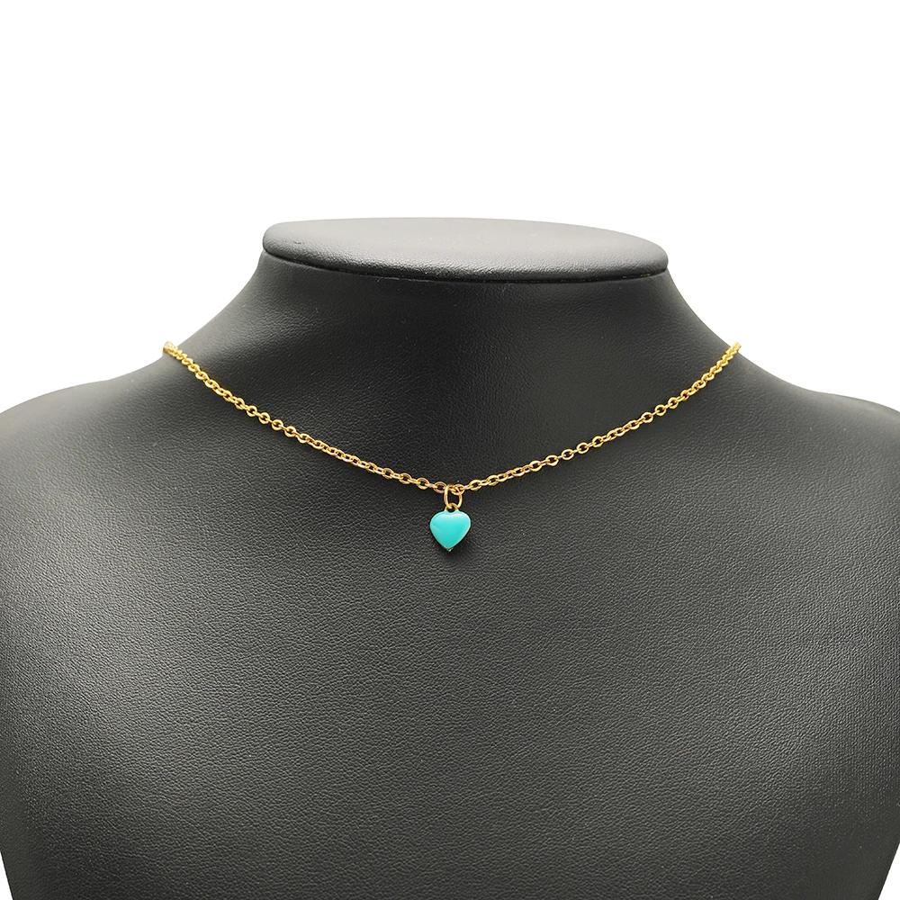 20pcs Stainless Steel Enamel Small 8mm Heart Charms Pendants for DIY Jewelry Necklace Findings Bracelet Supplies Earrings Making